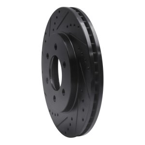 Ford Expedition Brake Rotor (1) - Front Left - R1 Concepts - Drilled & Slotted - Black - `02-`06